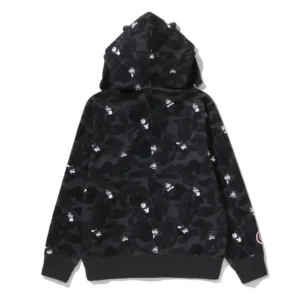 Bape x Kuromi Camo Full Zip Hoodie Black