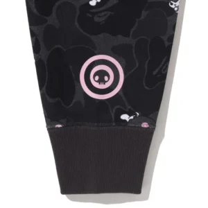 Bape x Kuromi Camo Full Zip Hoodie Black