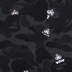 Bape x Kuromi Camo Full Zip Hoodie Black