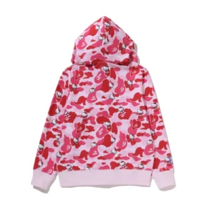Bape x Hello Kitty Camo Full Zip Hoodie Pink