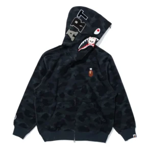 Bape x Stray Kids Jiniret Shark Full Zip Hoodie Black