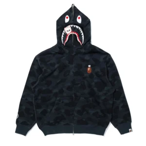 Bape x Stray Kids Jiniret Shark Full Zip Hoodie Black
