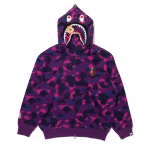 Bape x Stray Kids Han Quokka Shark Full Zip Hoodie Purple