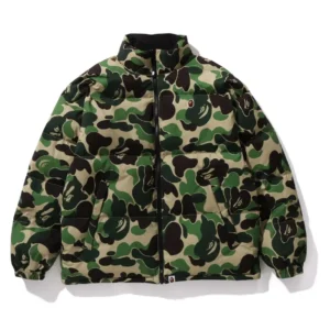 Bape ABC Camo Reversible Down Jacket Green