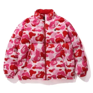 Bape ABC Camo Reversible Down Jacket Pink