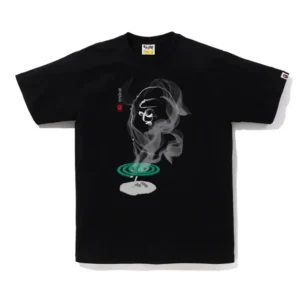 BAPE Smoke Ape Head Graphic Tee Black
