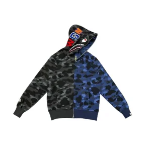Bape Black & Navy Camo Full Zip Hoodie