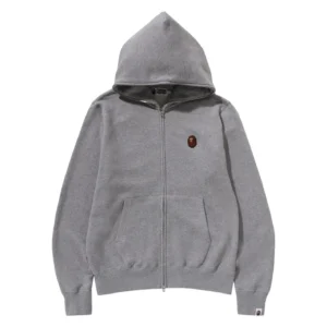 Bape One Point Relaxed Fit Zip Hoodie Grey