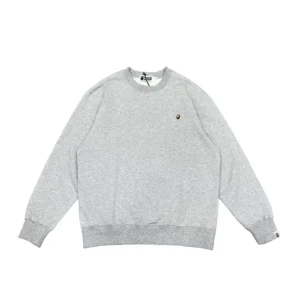 Bape One Point Ape Head Crewneck Sweatshirt Grey
