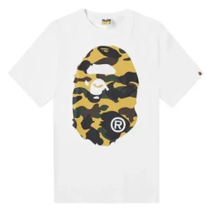 BAPE 1st Camo Big Ape Head Tee Yellow Camo White