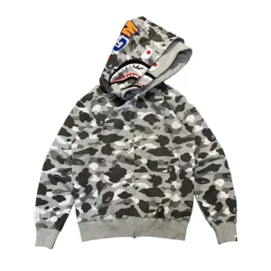 Bape Color Camo Shark Full Zip Hoodie Grey