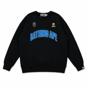 Bape Bathing Ape Logo Crewneck Sweatshirt Black