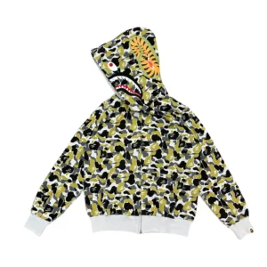 Bape Shark Full Zip Hoodie Grey