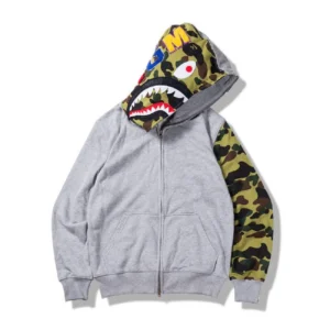Bape Split 1st Camo Shark Full Zip Hoodie Grey