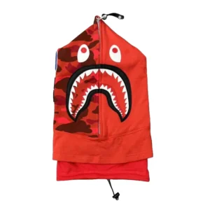 Bape Color Camo Shark Face Mask Red