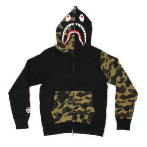 Bape Split 1st Camo Shark Full Zip Hoodie Black