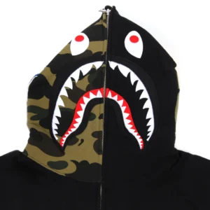 Bape Split 1st Camo Shark Full Zip Hoodie Black