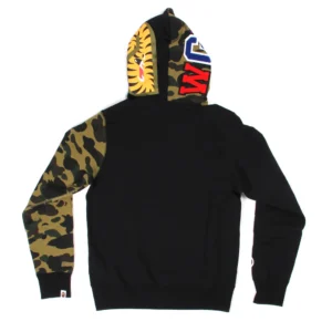 Bape Split 1st Camo Shark Full Zip Hoodie Black