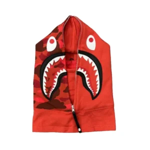 Bape Color Camo Shark Face Mask Red