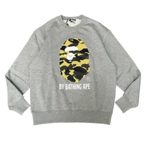 Bape 1st Camo Big Ape Head Crewneck Sweatshirt Grey