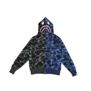 Bape Black & Navy Camo Full Zip Hoodie