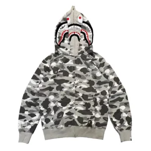 Bape Color Camo Shark Full Zip Hoodie Grey