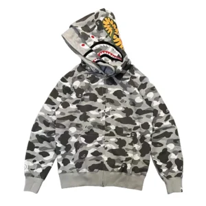 Bape Color Camo Shark Full Zip Hoodie Grey