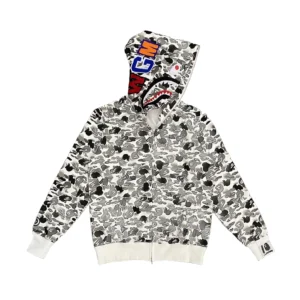 Bape ABC Camo Shark Full Zip Hoodie Grey