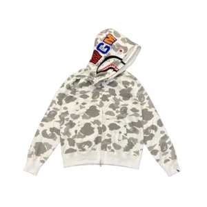 Bape Color Camo Shark Full Zip Hoodie Grey