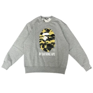 Bape 1st Camo Big Ape Head Crewneck Sweatshirt Grey