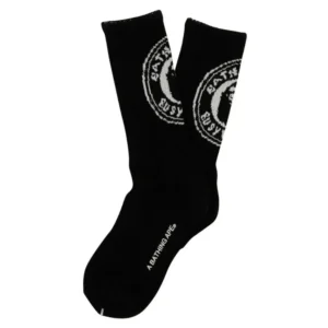 BAPE Ape Head Circle Logo Crew Socks Black