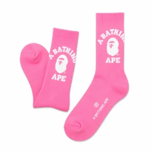 BAPE Ape Head Logo Crew Socks Pink