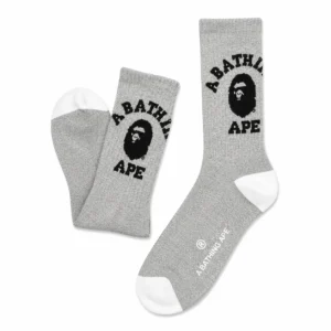 BAPE Ape Head Logo Crew Socks Grey