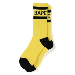 BAPE Logo Crew Socks Yellow