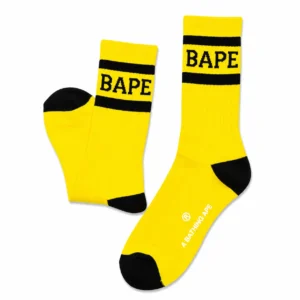 BAPE Logo Crew Socks Yellow