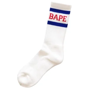 BAPE Logo Crew Socks White