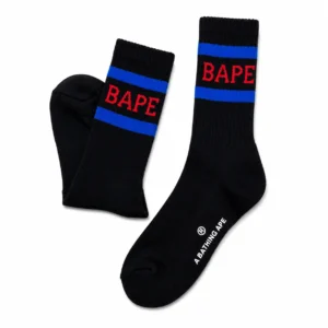 BAPE Logo Crew Socks Black