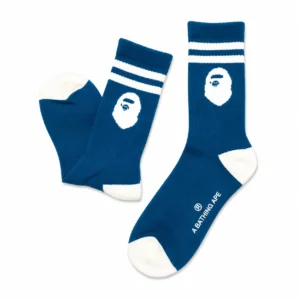 BAPE Ape Head Line Socks Navy