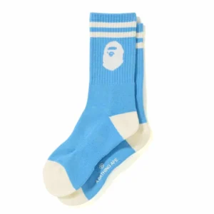 BAPE Ape Head Line Socks Sky Blue