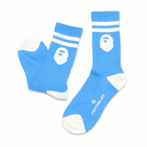 BAPE Ape Head Line Socks Sky Blue