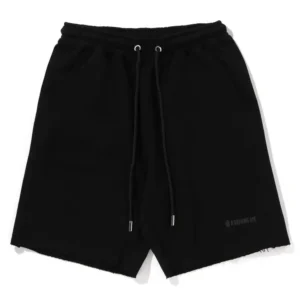 BAPE Raw Edge Loose Fit Sweat Shorts Black