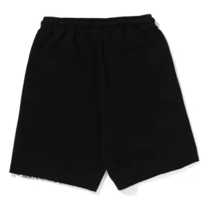 BAPE Raw Edge Loose Fit Sweat Shorts Black