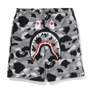 BAPE Shark Face ABC Camo Sweat Shorts Grey
