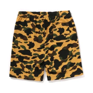 BAPE Shark Face ABC Camo Sweat Shorts Yellow
