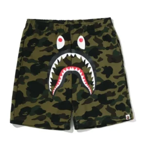 BAPE Shark Face ABC Camo Sweat Shorts Green
