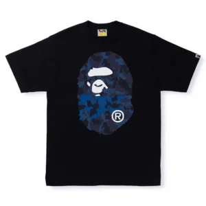 BAPE Blue Camo Big Ape Head Tee Black