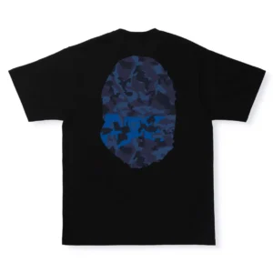 BAPE Blue Camo Big Ape Head Tee Black