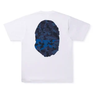 BAPE Blue Camo Big Ape Head Tee White