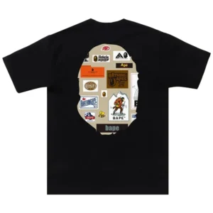 BAPE Multi Label Big Ape Head T-Shirt Black