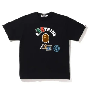 BAPE Fonts Relaxed Fit Collage Heavy Weight Tee Black